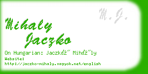 mihaly jaczko business card